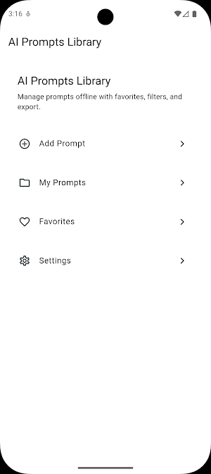 AI Prompts Library: Offline Screenshot 0