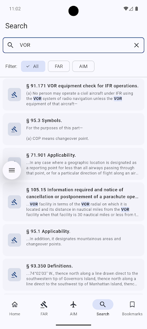 FAR/AIM Pilot Regulations Screenshot 1