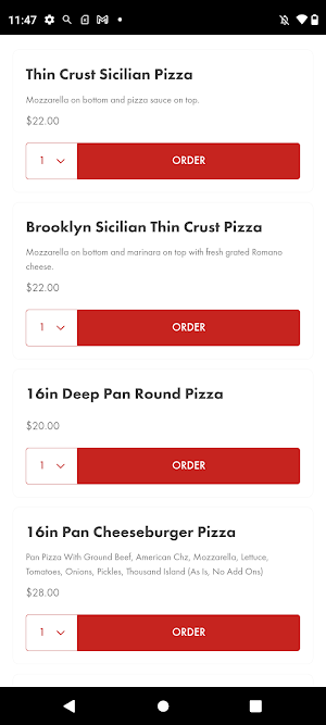 Champs Pizza Ordering Screenshot 1