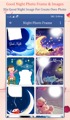 Night Photo Frame Good Night Image Collection Screenshot 0