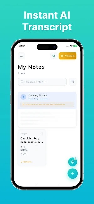 NoteLark – Voice Notes AI Screenshot 1