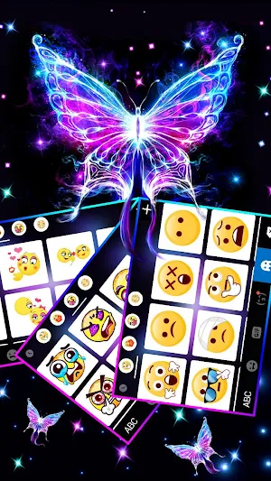Shiny Neon Butterfly Keyboard Theme Screenshot 3