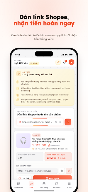Hoantien - Mua sắm hoàn tiền Screenshot 1