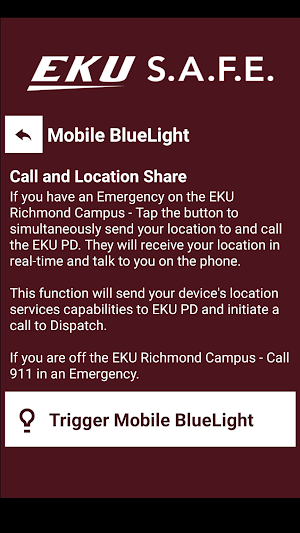 S.A.F.E. - Safety App for EKU Screenshot 2