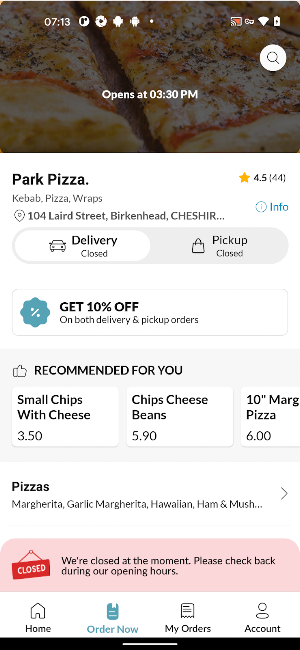 Park Pizza Screenshot 2