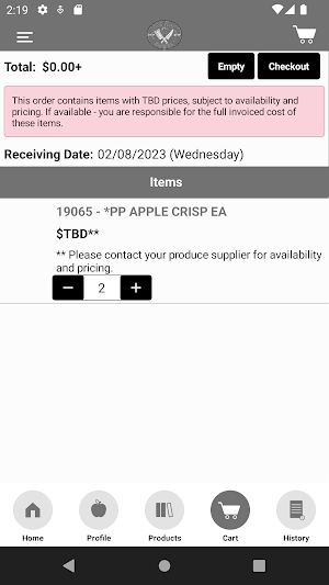Left Coast Food Checkout Screenshot 3