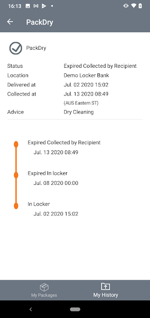 TZ Residential Locker App Screenshot 2