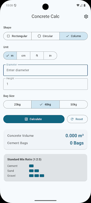 Concrete Calculator Screenshot 2