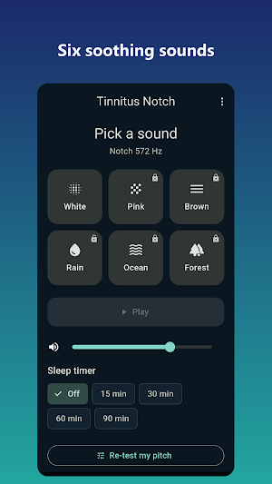 Tinnitus Notch: Masking Sounds Screenshot 0