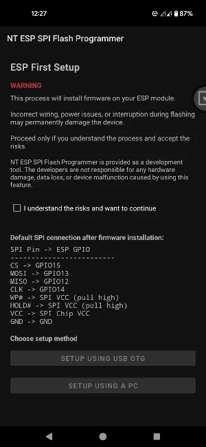 NT ESP SPI Flash Programmer Screenshot 0