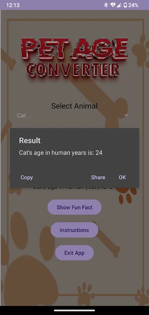 Pet Age Converter Screenshot 2