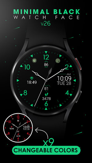 Minimal Black v26 watch face Screenshot 2