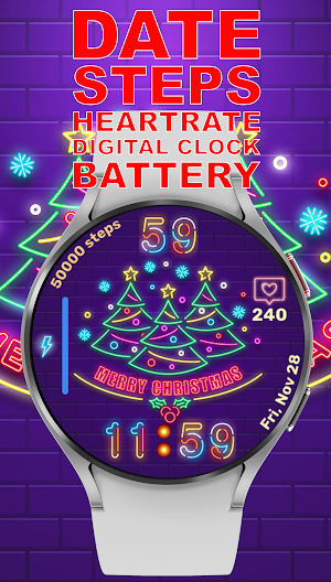 SageHuz Christmas Neon WF Screenshot 2