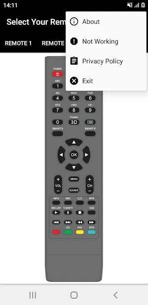 Kioto TV Remote Screenshot 2