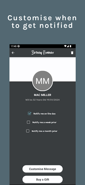 Birthday Reminder Screenshot 3