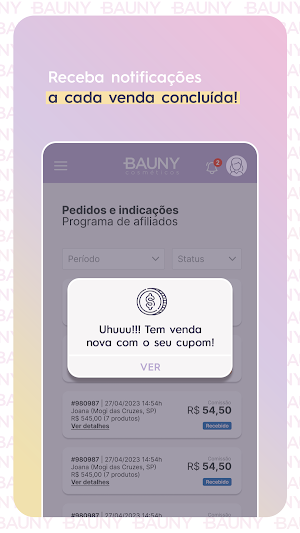 Bauny - Programa de afiliados Screenshot 1