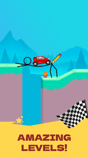 Draw 2 Bridge: Draw Save Car screenshot 2