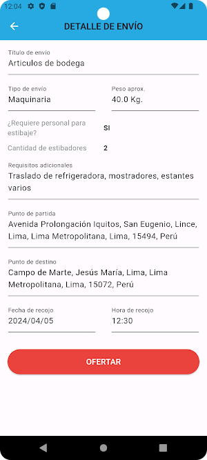 MiCarga Transportista Screenshot 2