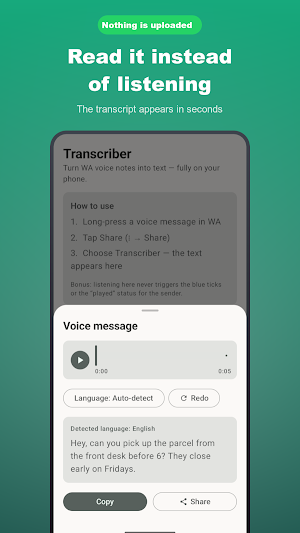 WA Transcriber: Voice to Text Screenshot 0