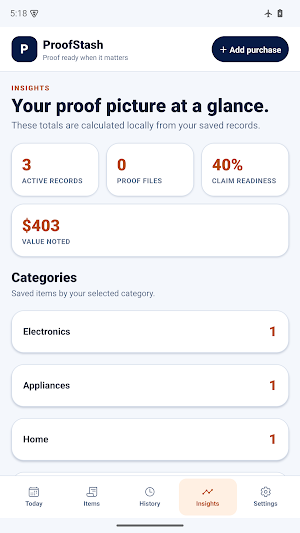 ProofStash Warranty Tracker Screenshot 3