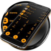 Dialer Theme Flat Black Orange