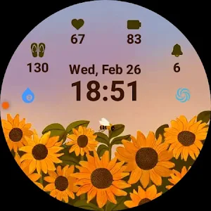 Sunflowers Watch Face Animated Screenshot 2