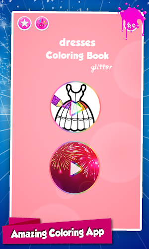 Glitter Dresses Coloring Book For Kids Screenshot 0