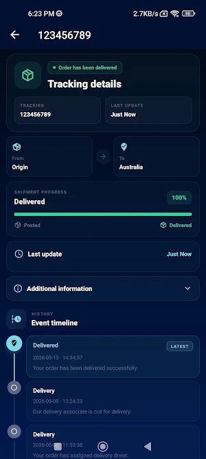 Imile! tracking - Delivery Screenshot 1