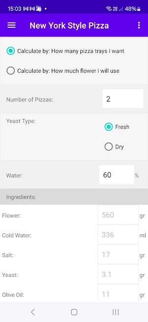 Pizza Calculator Screenshot 3