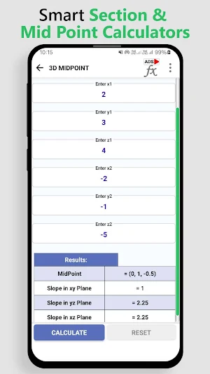 Section & Mid Point Calculator Screenshot 1