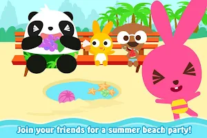 Purple Pink Summer Beach-Kids Party Education App Screenshot 1