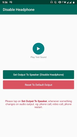 Disable Headphone -Fix Earphone/Enable Loudspeaker Screenshot 1