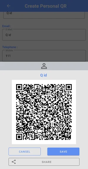 Q id - QR Code , VCard Creator Screenshot 3