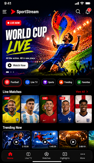 CricFy TV; Live Football 26 Screenshot 1