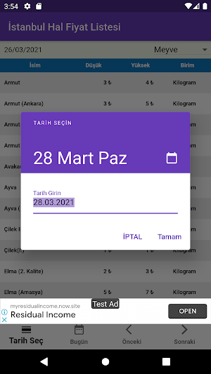 İstanbul Hal Fiyat Listesi Screenshot 2