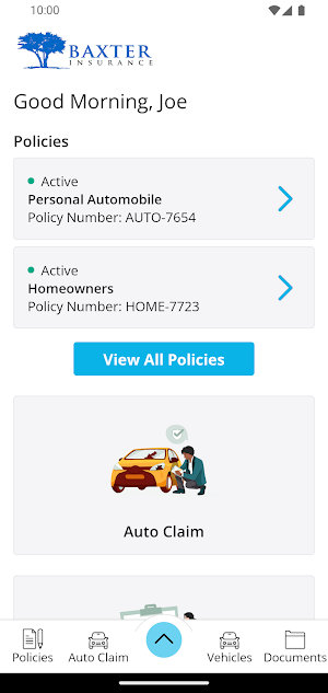 Baxter Insurance Screenshot 1