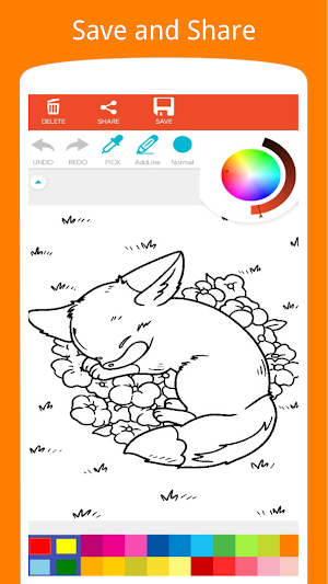 Cute Fox Coloring Book Screenshot 1