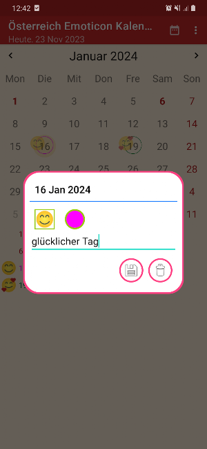 Österreich Emoticon Kalender Screenshot 1