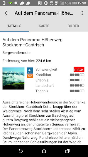 Wanderplaner BernerWanderwege Screenshot 3