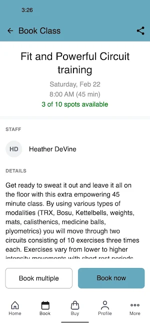 Be Fitness Studio Screenshot 2