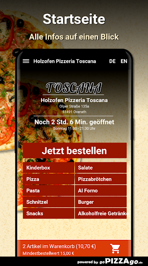 Pizzeria Toscana Overath Screenshot 1