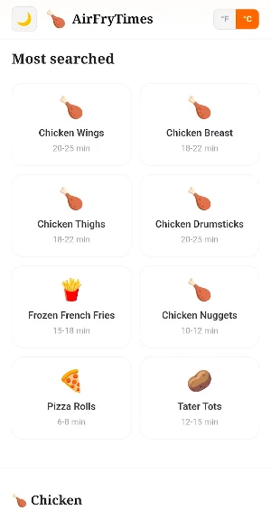 Air Fry Times Screenshot 2