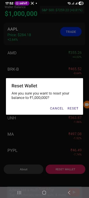 Indi US Paper Trading Screenshot 3