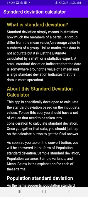 Standard deviation calculator Screenshot 1