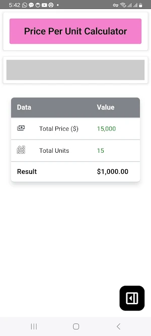Price Per Unit Calculator Screenshot 3