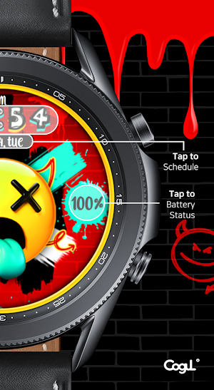 Half Funky Emoji_Watchface Screenshot 2