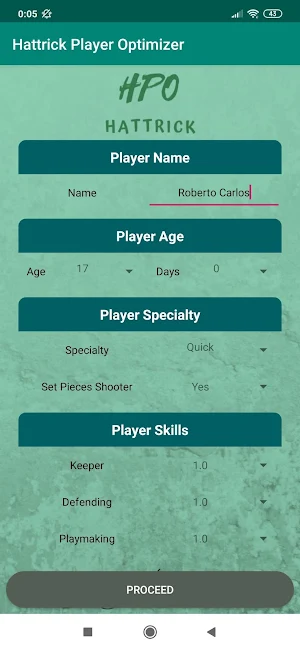 Hattrick Player Optimizer Screenshot 2