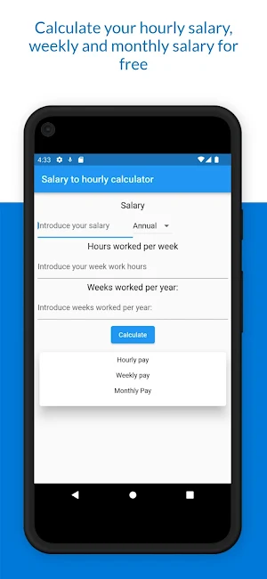 Salary to hourly calculator Screenshot 0
