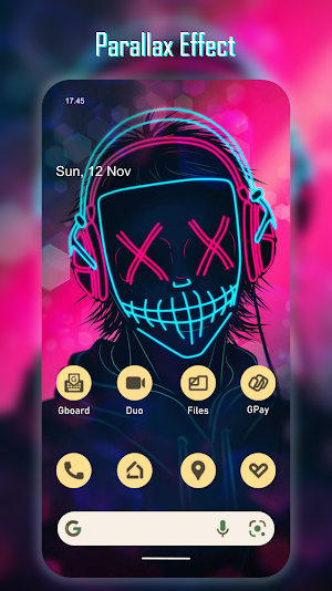 Neon Mask Wallpaper Parallax Screenshot 2