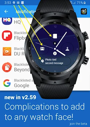 Notification Icons Watch Face Complications Screenshot 2
